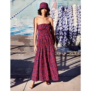 Anthropologie Sundry Aloha Floral Strapless Maxi Dress Size Small